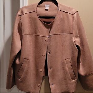 Chico's Faux Scuba Suede Jacket Chico's Size 3 Women's Size 16/18 EUC Camel